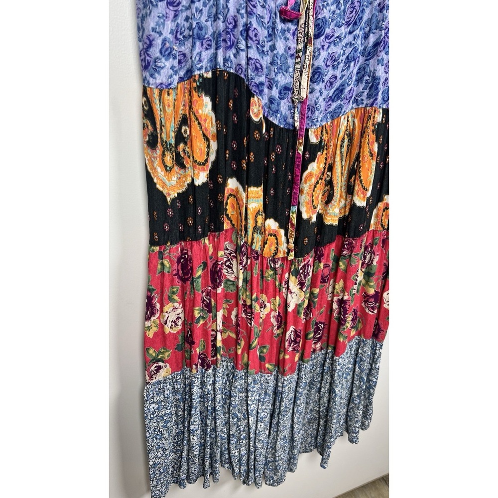 Sacred Threads Medium Tiered Patchwork Floral Boh… - image 5